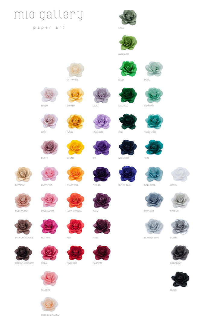 Unleash your creativity with this extensive paper flower color chart