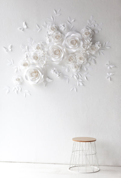 Captivating White Paper Flower Wall: A Stunning Focal Point for Unforgettable Moments