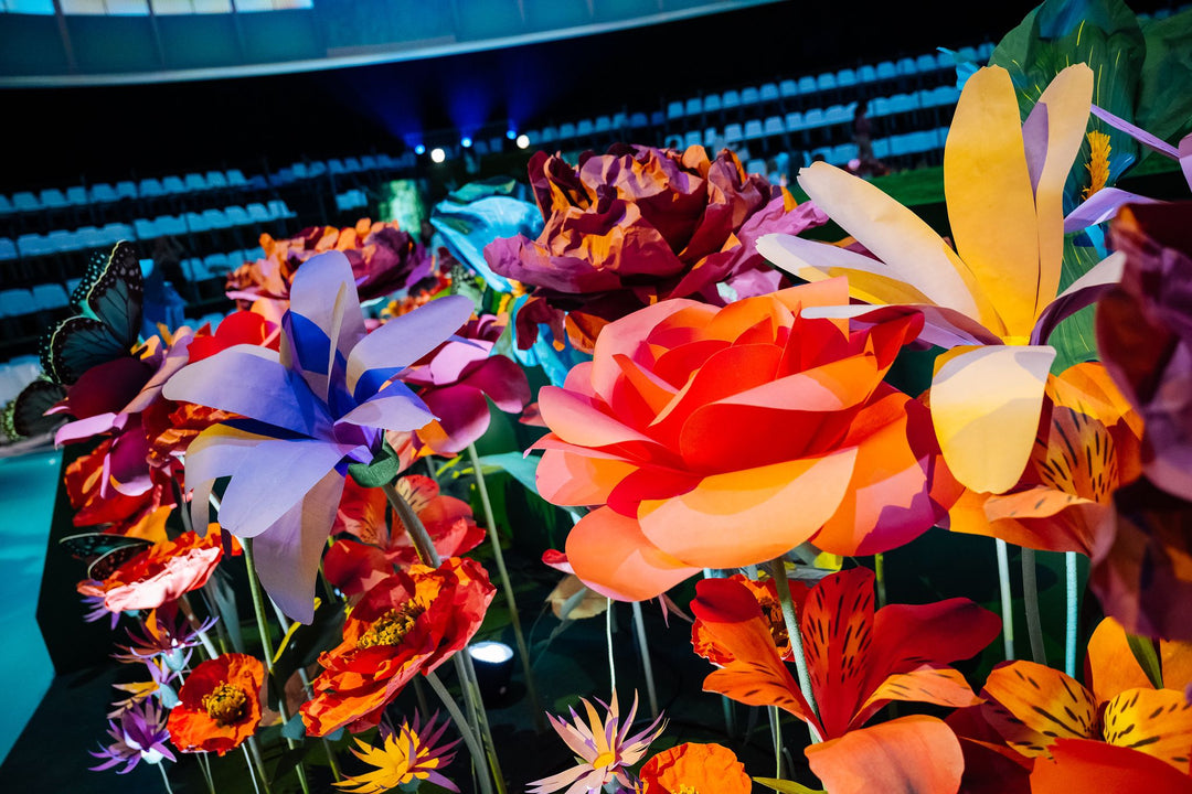 Mio Gallery's Giant fire-retardant Paper Flowers at Rituals Brand