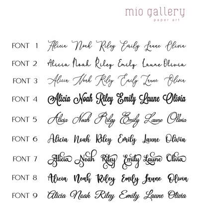 An elegant nursery name sign featuring a swirly calligraphy font.