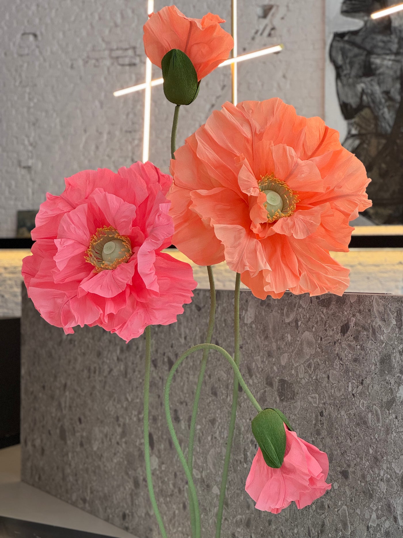 Oversized paper flowers - set of 4