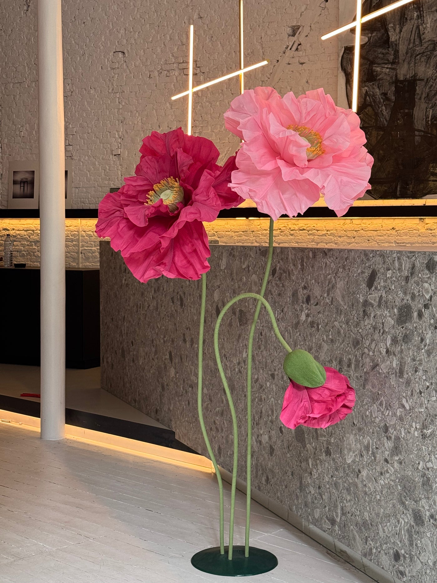 XL paper flowers – set of 3 blooms