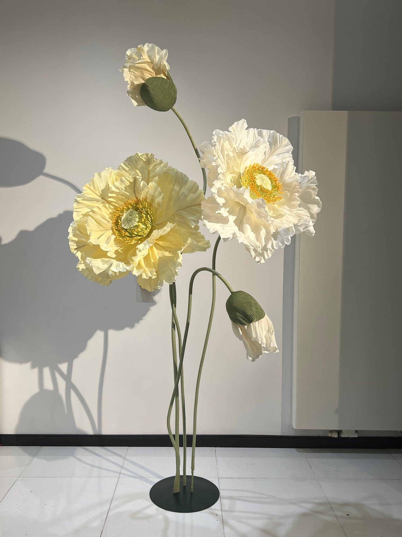Oversized Paper poppies - Freestanding poppies - a symbol of artistic craftsmanship and a perfect addition to any home or workspace.