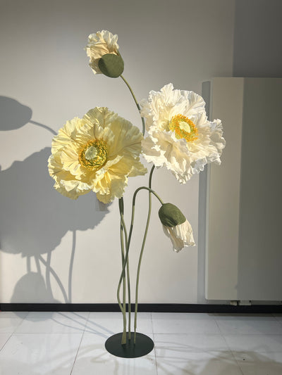 Oversized Paper poppies - Freestanding poppies - a symbol of artistic craftsmanship and a perfect addition to any home or workspace.