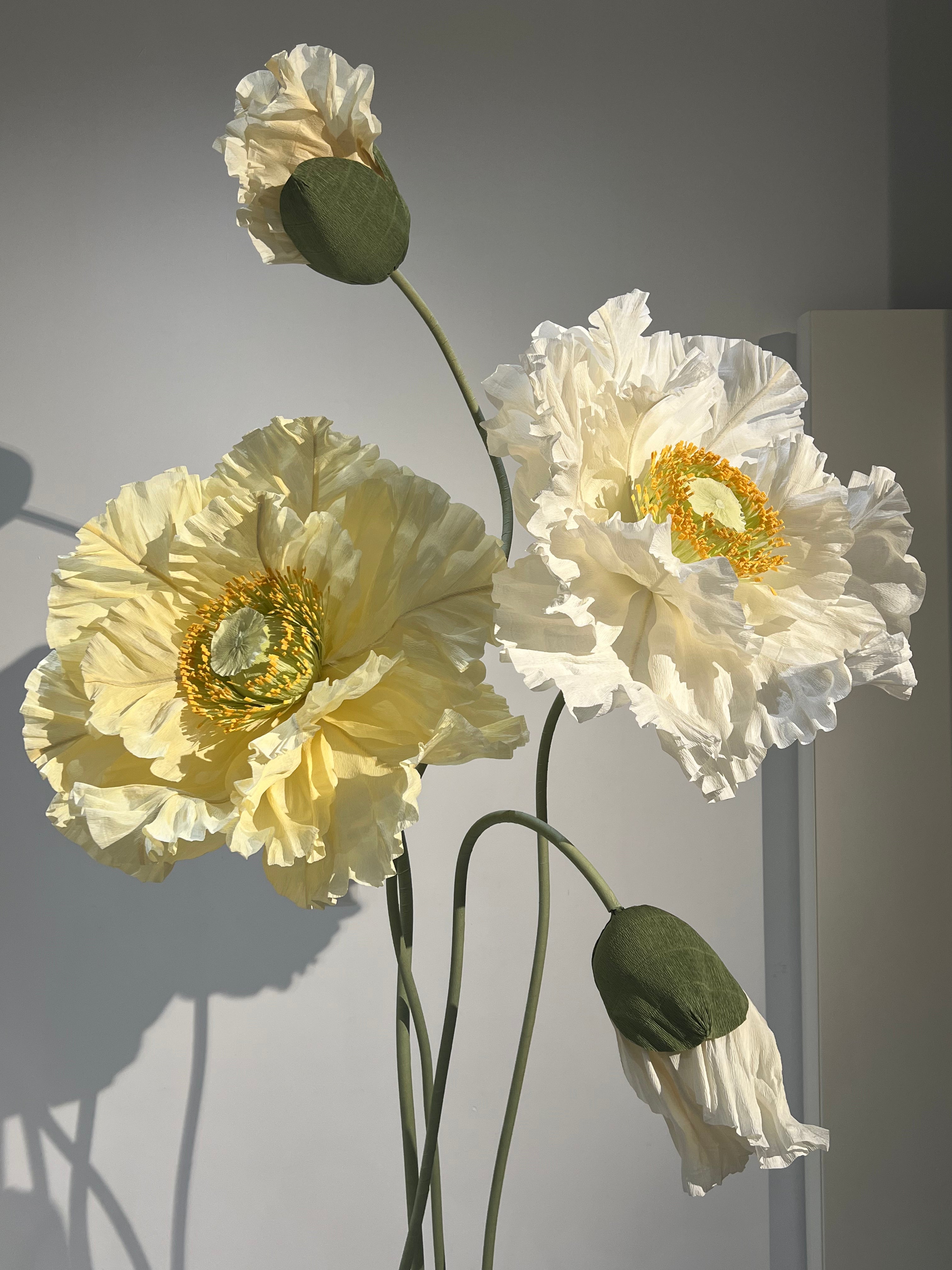 Set of 4 Giant Freestanding Paper Poppies – Mio Gallery