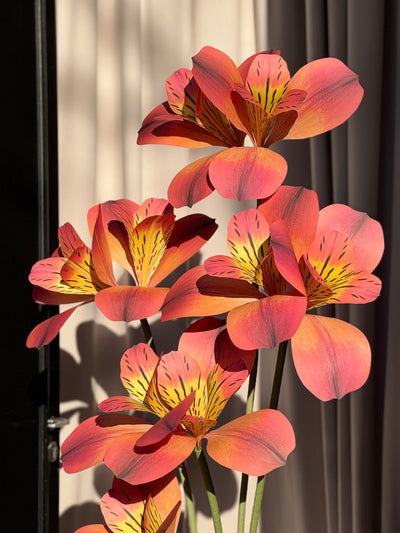 Huge Paper Flowers - Orange Alstroemeria