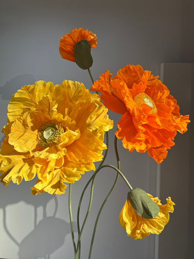Oversized Giant Paper Poppies on a Sturdy Stand