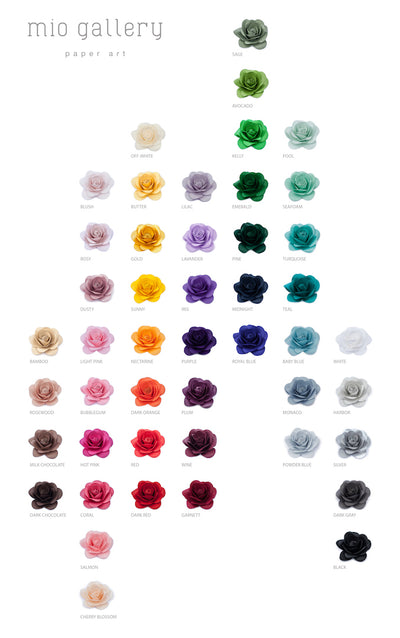 Explore a world of color with this comprehensive paper flower color chart