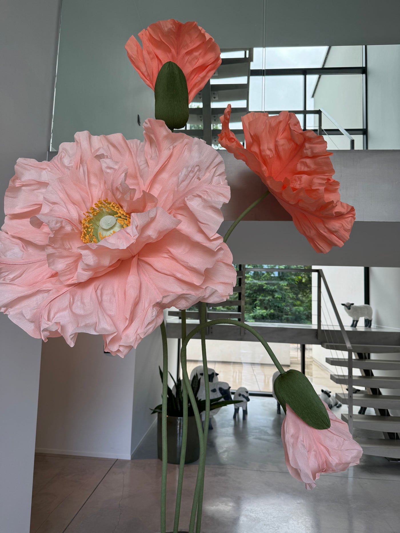 Big decorative paper flowers for wedding decor