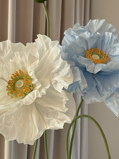 Set of giant paper flowers for wall and table decor