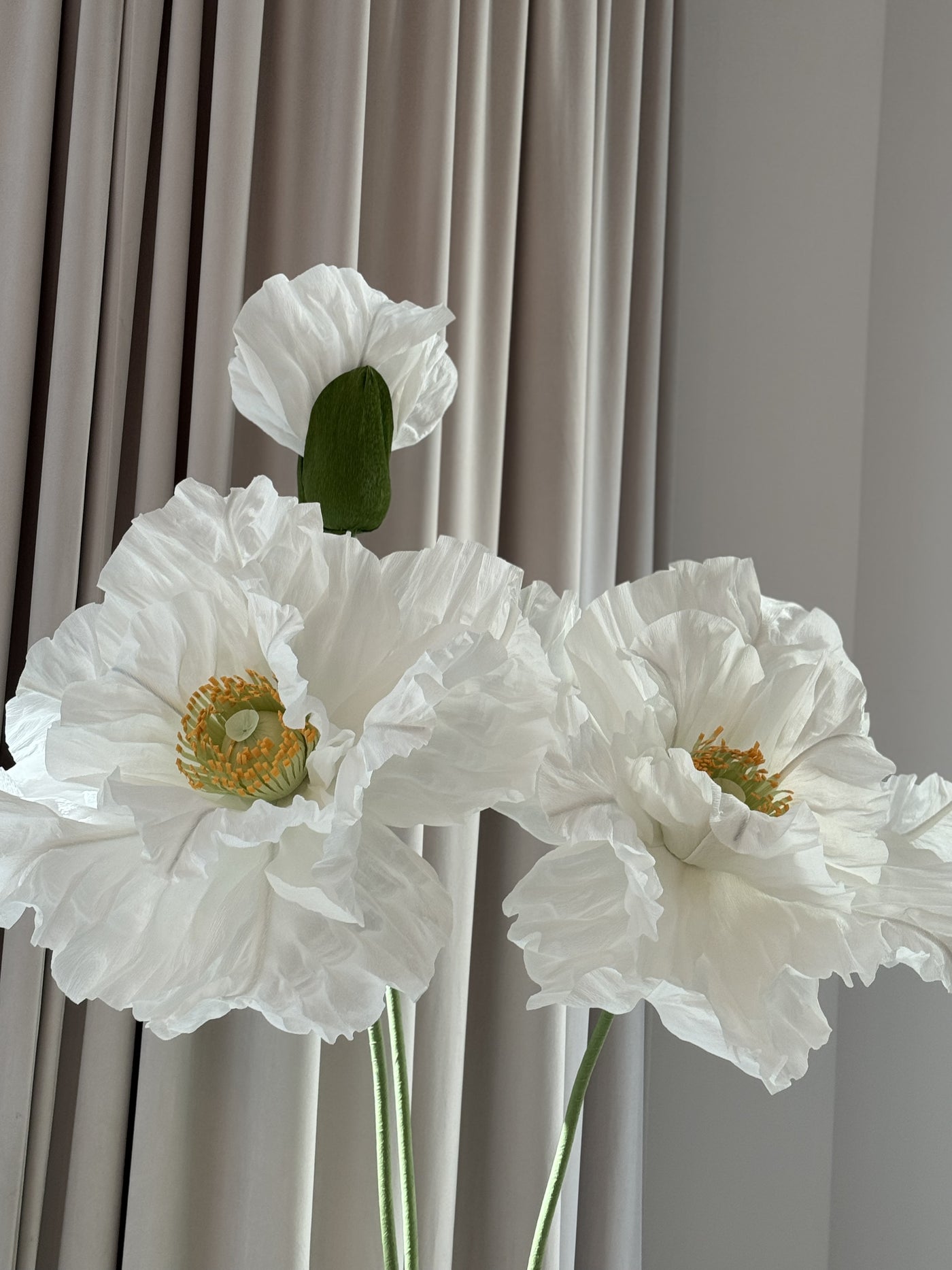 Large paper poppies for event decor