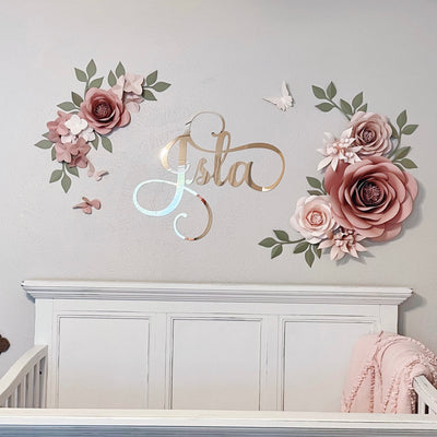 Handcrafted paper flowers for a whimsical nursery ambiance