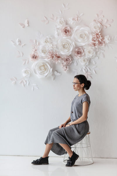 Elevate your wedding decor with a breathtaking display of paper flower backdrop