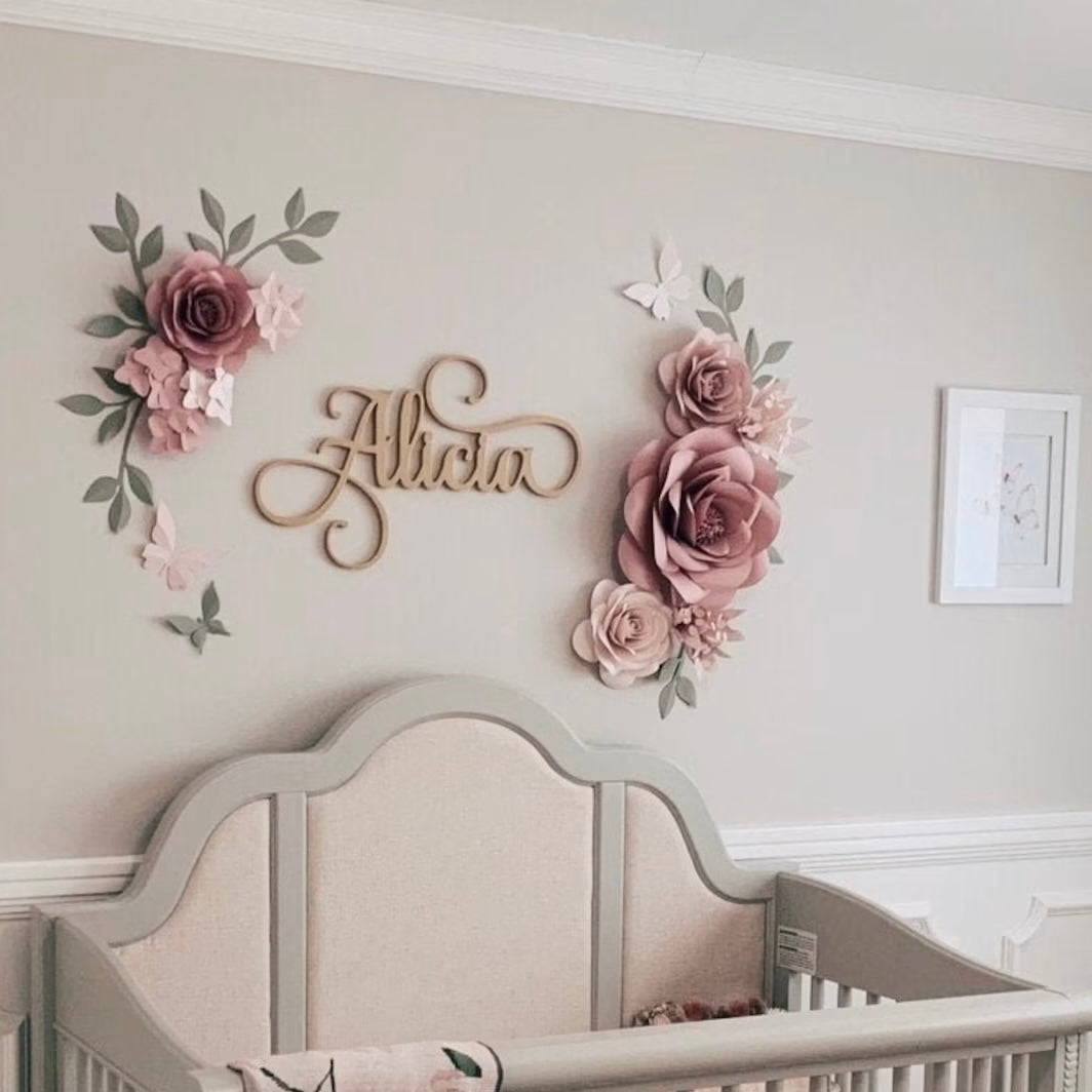 Delicate  paper rose blossom, a charming addition to nursery decor